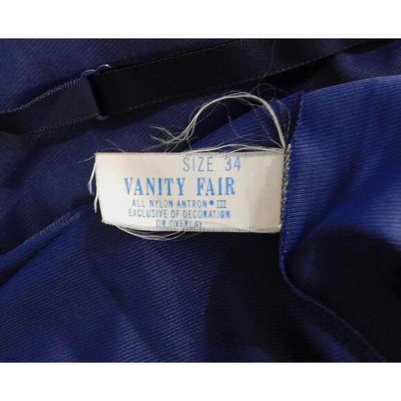Vintage Vanity Fair Full Slip Dress Womens 34 Blue Lace 29 In. Adj Straps Nylon - Picture 8 of 8